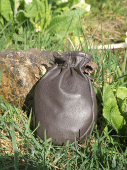 leather pouch dark brown